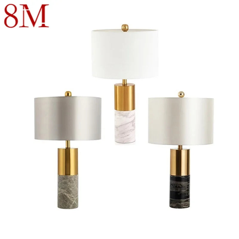 8M Modern Table Lamp Marble Bedside LED Desk Light Luxury Creative Decorative for Home Bedroom Living Room Office Hotel