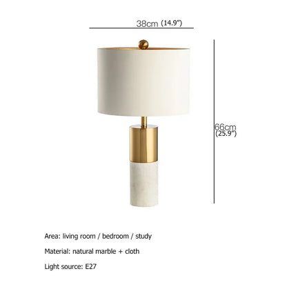 8M Modern Table Lamp Marble Bedside LED Desk Light Luxury Creative Decorative for Home Bedroom Living Room Office Hotel