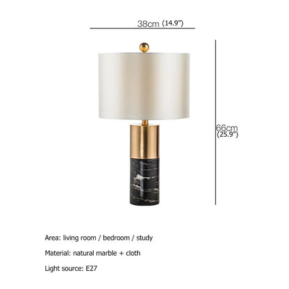 8M Modern Table Lamp Marble Bedside LED Desk Light Luxury Creative Decorative for Home Bedroom Living Room Office Hotel