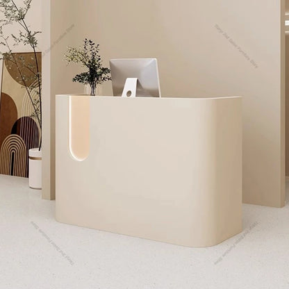 Cream Style Simplicity Reception Desks Beauty Salon Designer Clothing Store Reception Desk Modern Office Furniture Receptie HBRD