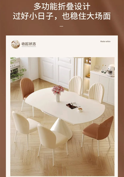 Modern 6 Chairs Dining Table Conference Full Integral Luxurious Dinning Tables Chairs White Mesas De Comedor Kitchen Furniture