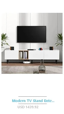 Wooden TV Stand Up to 50" TVs Black Contemporary Media Console 37.4 lbs 47.63 x 15.55 x 22.79