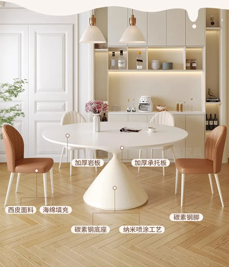 Modern 6 Chairs Dining Table Conference Full Integral Luxurious Dinning Tables Chairs White Mesas De Comedor Kitchen Furniture