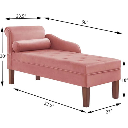 Chaise Lounge Chair, Comfortable Velvet Fashional Living Room Chaise Chairs, Modern Upholstered Tufted Chaise Lounge Chair