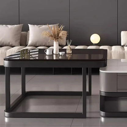 Square Clear Coffee Tables Storage Designer Marble Minimalist White Nordic Dining Tables Modern Hotel Mesa Furniture For Home