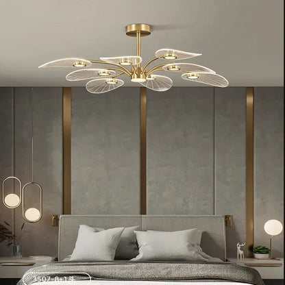 Post-modern Simple Living Room Nordic Acrylic Chandelier Warm Atmosphere Pendant Light for Bedroom Study Room