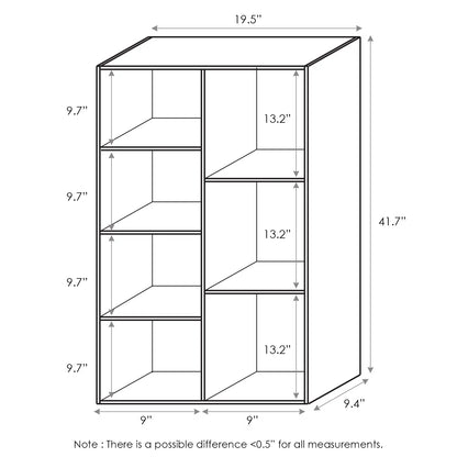 7-Cube Reversible Open Shelf Bookcase, White