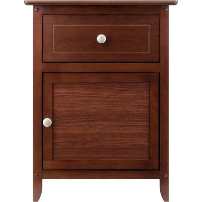 Wood Eugene Accent Table, Walnut Night Stand  Furniture Bedroom  Nightstand