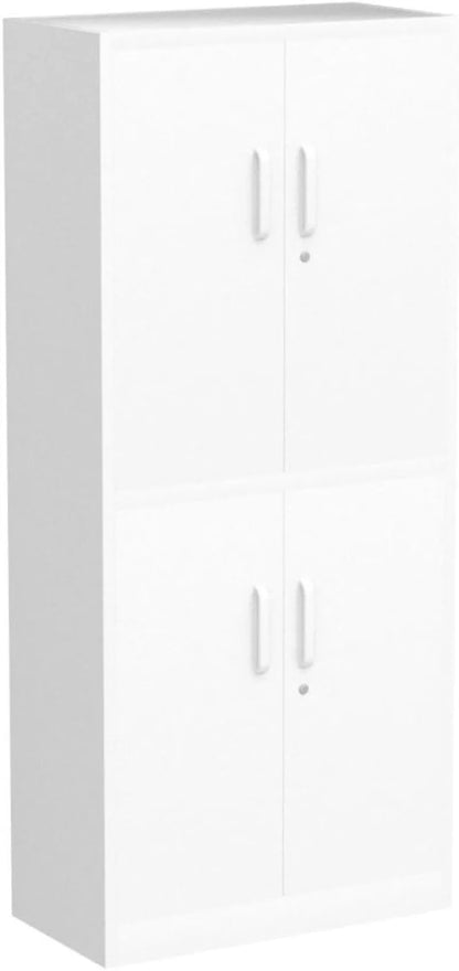 Metal Storage Cabinet with Lock-Garage Storage Cabinet with Locking Doors and  Adjustable Shelves,Black Steel Lockable File