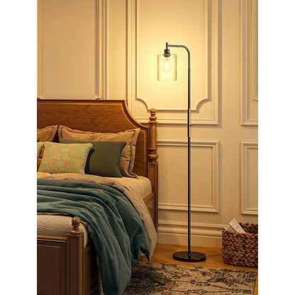 Floor Lamps for Living Room Bright Lighting with Seeded Glass lampshade, Modern Bright Floor Lamp with LED Bulbs