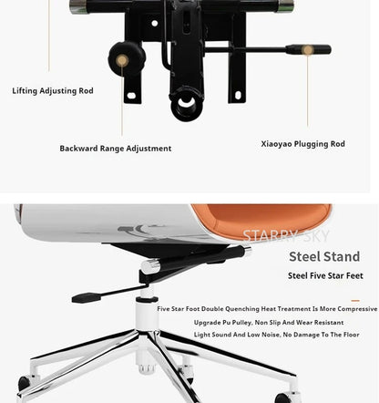 Luxury Accent Ergonomic Chair Armchair Home Office Designer Rolling Modern Chair Study Nordic Silla Ergonomica Office Furniture