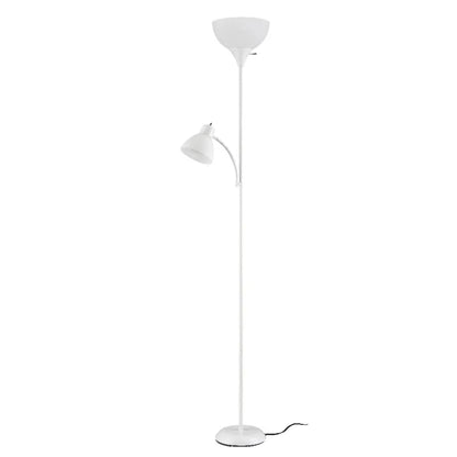 72" Combo Floor Lamp, with Reading Light, White, Plastic, Modern, for Home and Office Use