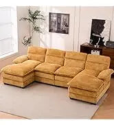 Sectional Sofa Couch,4 Seat Set for Living Room,Convertible L-Shaped Velvet Couch Set with Chaise Lounge,114 inche