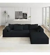 Sectional Sofa Couch,4 Seat Set for Living Room,Convertible L-Shaped Velvet Couch Set with Chaise Lounge,114 inche