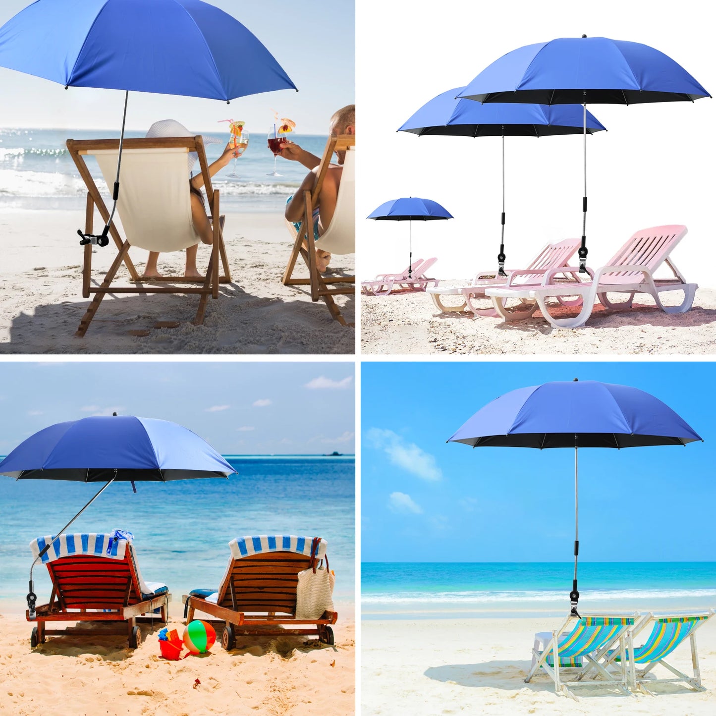 Outdoor Beach Sun Shade Umbrella Anti-Uv Umbrella Camping Beach Chair Parasol Rain Gear Sun Protection Umbrella With Clip