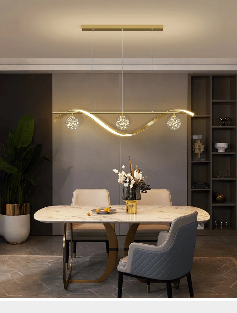 Modern Minimalist Led Pendant Lamps Dimming for Coffee Table Dining Room Kitchen Island Ceiling Chandelier Home Lighting Fixture