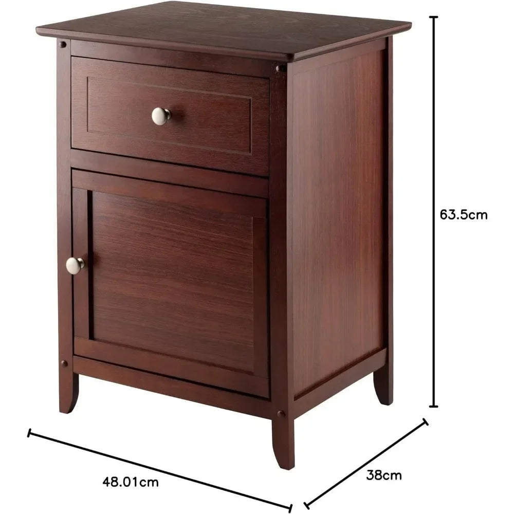 Wood Eugene Accent Table, Walnut Night Stand  Furniture Bedroom  Nightstand