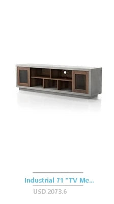 Wooden TV Stand Up to 50" TVs Black Contemporary Media Console 37.4 lbs 47.63 x 15.55 x 22.79