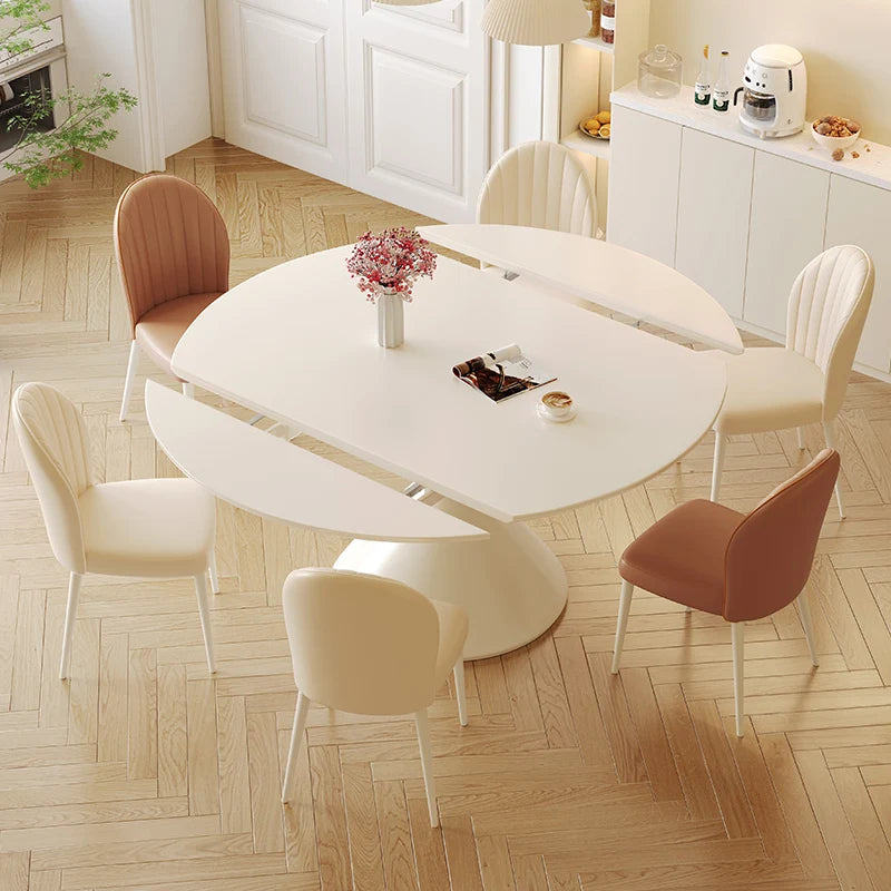 Modern 6 Chairs Dining Table Conference Full Integral Luxurious Dinning Tables Chairs White Mesas De Comedor Kitchen Furniture