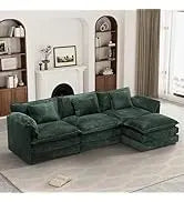 Sectional Sofa Couch,4 Seat Set for Living Room,Convertible L-Shaped Velvet Couch Set with Chaise Lounge,114 inche