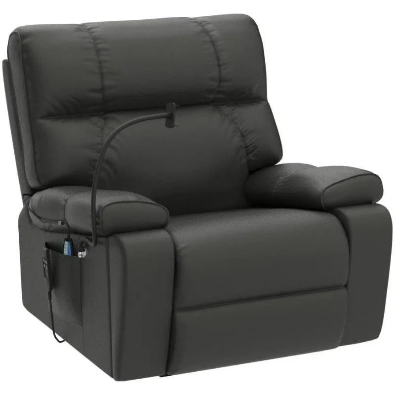 Dual Motor Lay Flat Power Lift Recliner Chair with Hidden Cup Holder and Adjustable Phone Holder for Elderly