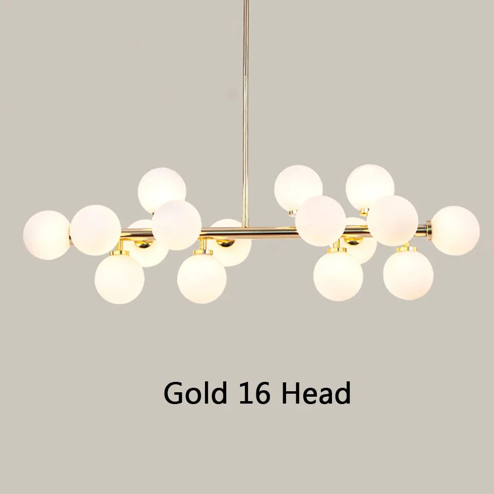 Nordic Modern Pendant Lamp Luxury Home Decor Lighting Fixtures Glass Round Lampshade Chandelier for Restaurant Villa