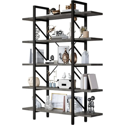 shelf bookshelf   shelves Book Shelf，5 Tier Bookcase, 12D x 47 W x 71H Large Industrial Shelf Storage Organizer for Living Room