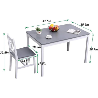 Dining Table Set for 4, 5-Piece Wood Kitchen Dining Table Set with 4 Chairs for Kitchen Dining Room Restaurant Small Space