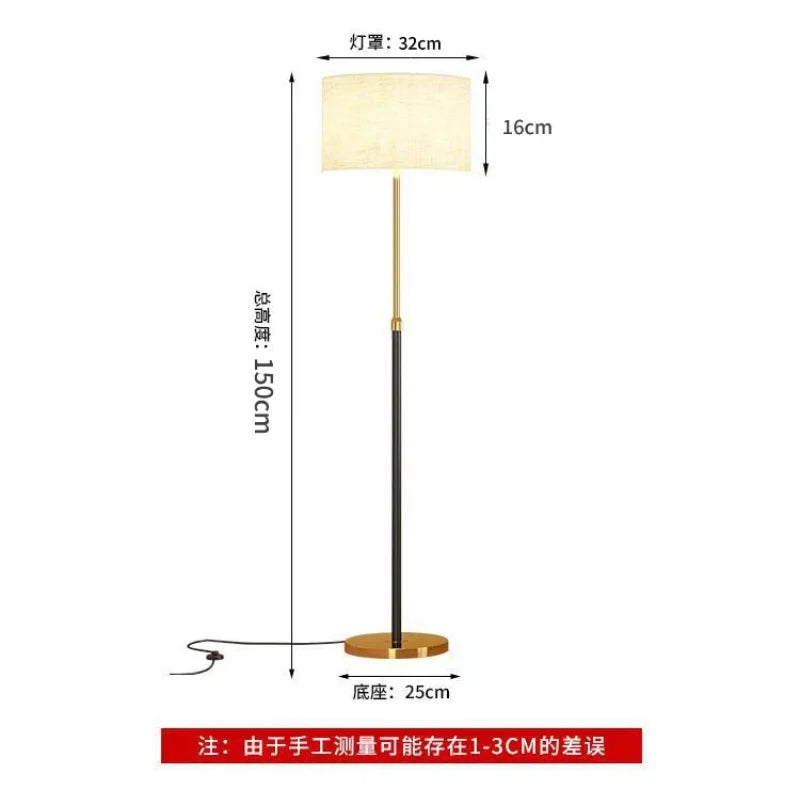 Living room Luxury Floor lamp Fabric LED modern Floor Standing lamp For bedroom Study bedside lamp Nordic minimalist floor lamps