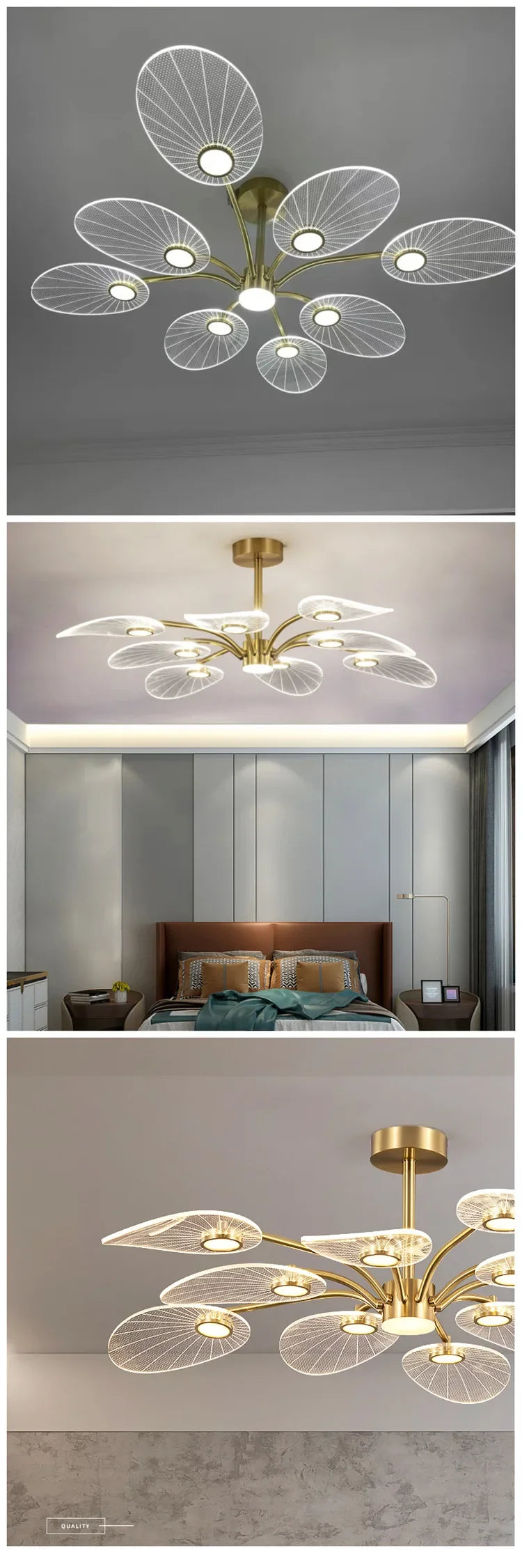 Post-modern Simple Living Room Nordic Acrylic Chandelier Warm Atmosphere Pendant Light for Bedroom Study Room