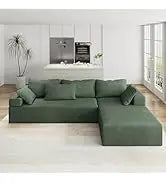 Sectional Sofa Couch,4 Seat Set for Living Room,Convertible L-Shaped Velvet Couch Set with Chaise Lounge,114 inche