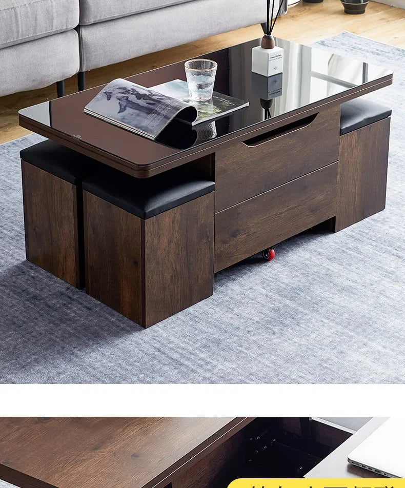 Lift Up Modern Coffee Table Trau Organizer Black Sofa Nordic Mobile Coffe Table Mesa Lateral Apartamento Couchtisch Furniture