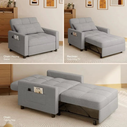 Living Room Recliners, 3-in-1 Single Sofa Bed Chair Bed, Pull Out Sleeper Sofa for Apartment,Livings Rooms Sofa Recliners