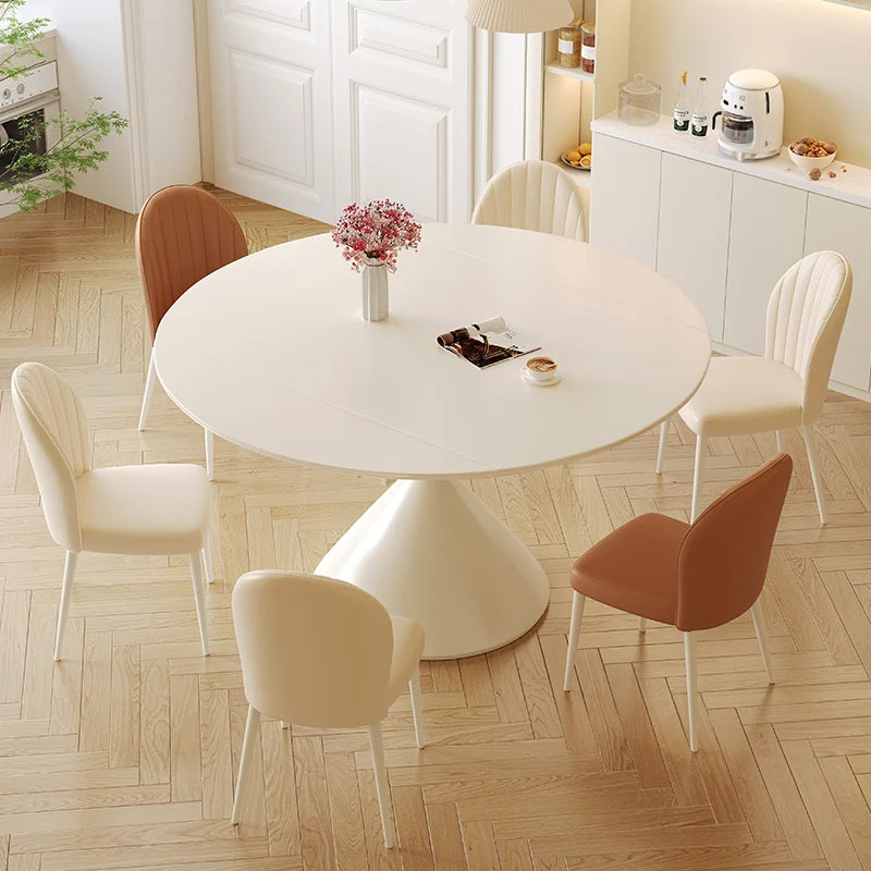 Modern 6 Chairs Dining Table Conference Full Integral Luxurious Dinning Tables Chairs White Mesas De Comedor Kitchen Furniture