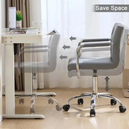 Rolling Work Chair for Home Office Desk Adjustable Height with Wheels for Study/Task 360°Swivel Mid Back Office Chair