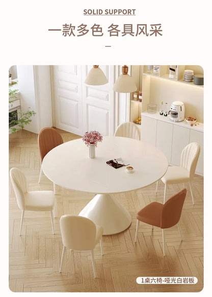 Modern 6 Chairs Dining Table Conference Full Integral Luxurious Dinning Tables Chairs White Mesas De Comedor Kitchen Furniture