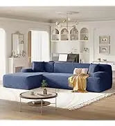 Sectional Sofa Couch,4 Seat Set for Living Room,Convertible L-Shaped Velvet Couch Set with Chaise Lounge,114 inche