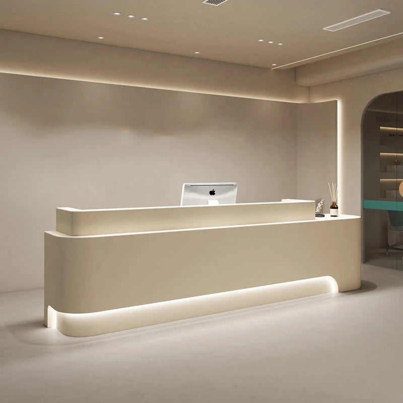 Checkout Front Desk Reception Counter Office Podium Desk Beauty Salon Spa Luxury Comptoir De Caisse Boutique Shop Furniture