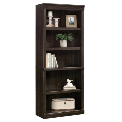 5 shelves of bookcases, study bookshelves with rustic grey finish