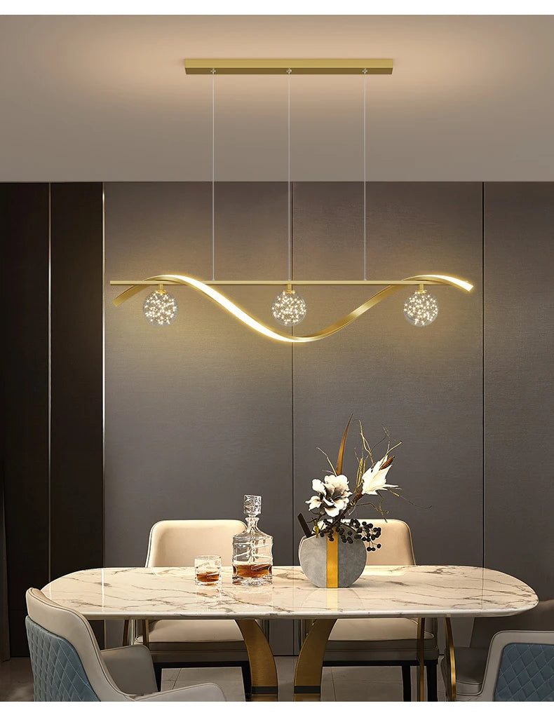 Modern Minimalist Led Pendant Lamps Dimming for Coffee Table Dining Room Kitchen Island Ceiling Chandelier Home Lighting Fixture