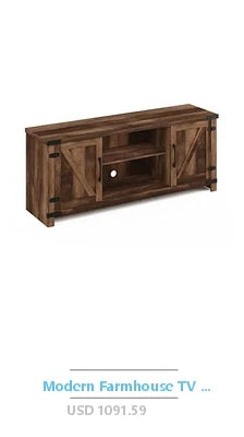 Wooden TV Stand Up to 50" TVs Black Contemporary Media Console 37.4 lbs 47.63 x 15.55 x 22.79