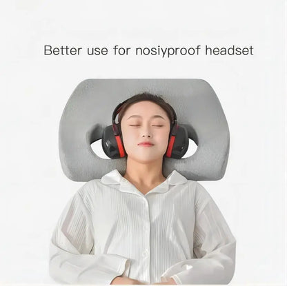 Noise-proof Headset Hole Pillow Memory Foam Pillow Release Ears Pain Pillow with Hole for Side Sleeper