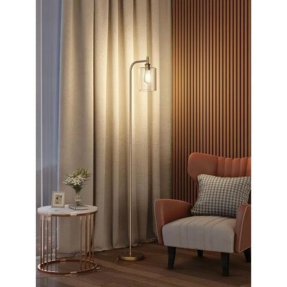 Floor Lamps for Living Room Bright Lighting with Seeded Glass lampshade, Modern Bright Floor Lamp with LED Bulbs