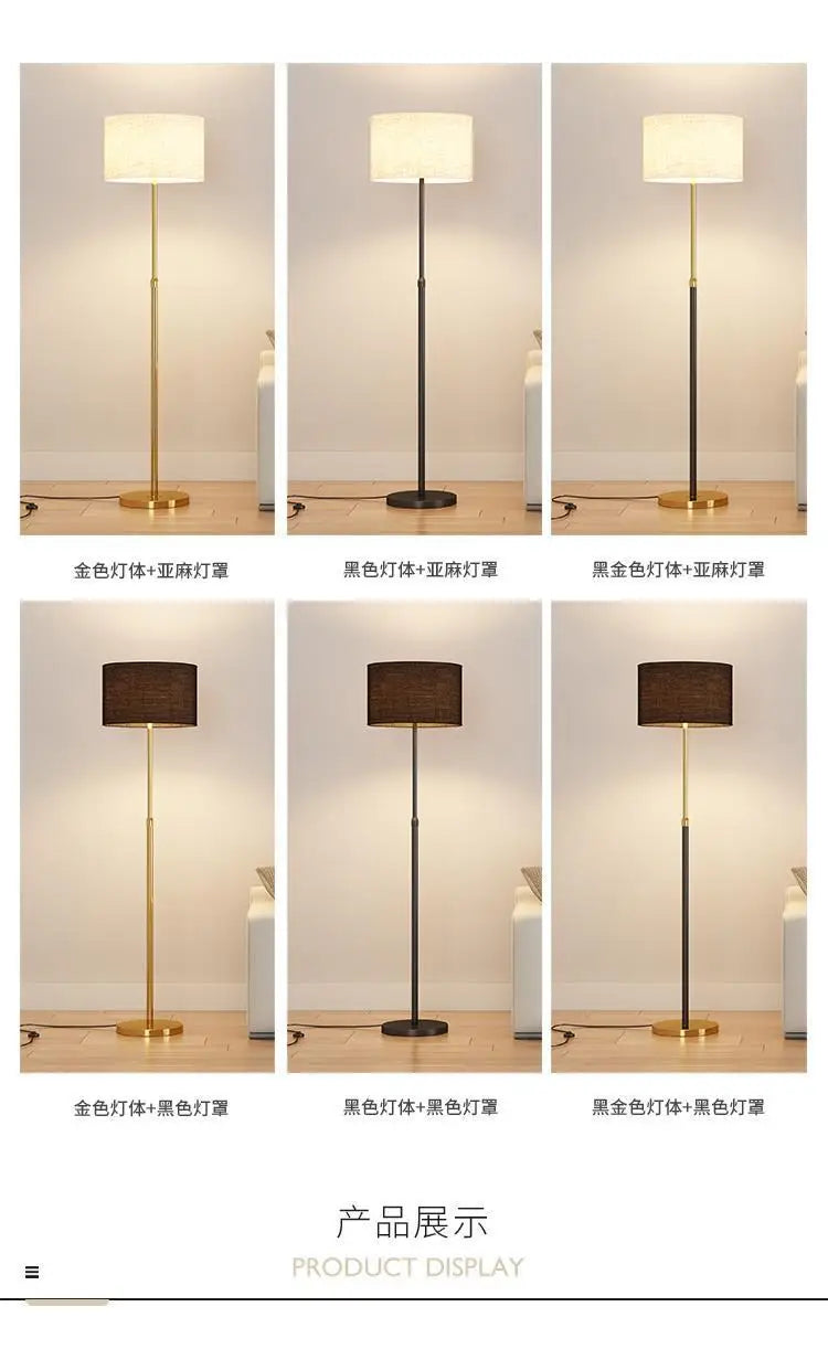 Living room Luxury Floor lamp Fabric LED modern Floor Standing lamp For bedroom Study bedside lamp Nordic minimalist floor lamps