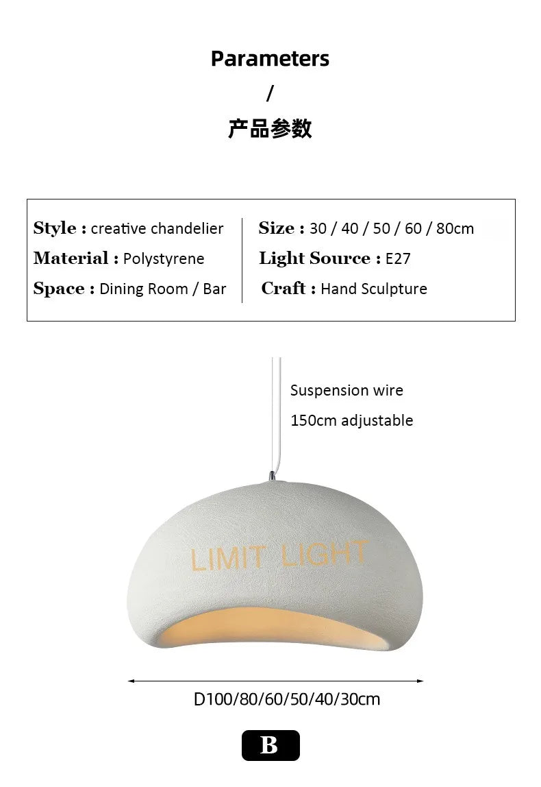 Japanese Wabi Sabi Chandelier Modern Minimalist Dining Living Room Pendant Light Bedroom Bar Designer Homestay E27 Hanghing Lamp