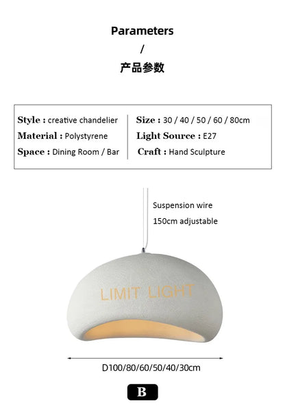 Japanese Wabi Sabi Chandelier Modern Minimalist Dining Living Room Pendant Light Bedroom Bar Designer Homestay E27 Hanghing Lamp