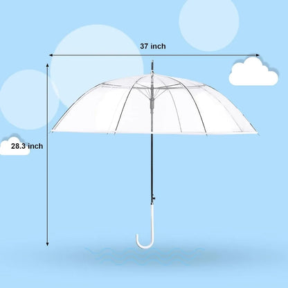 30 Pack Clear Wedding Umbrellas Bulk Auto Open Clear Stick Umbrellas,Transparent Windproof Wedding Style Stick Umbrellas