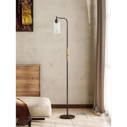 Floor Lamps for Living Room Bright Lighting with Seeded Glass lampshade, Modern Bright Floor Lamp with LED Bulbs