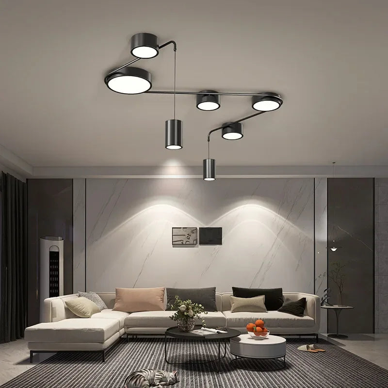 New Modern LED Chandeliers Lights Living Dining Room Study Room Bedroom Hall Kitchen Lamps Simple Special Black Indoor Lighting