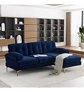 Sectional Sofa Couch,4 Seat Set for Living Room,Convertible L-Shaped Velvet Couch Set with Chaise Lounge,114 inche